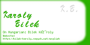 karoly bilek business card